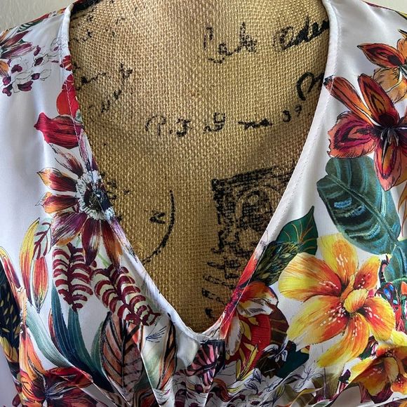 ZARA Kimono Floral Maxi Dress Boho Festival Vacation Beachwear Size Small - Picture 5 of 12